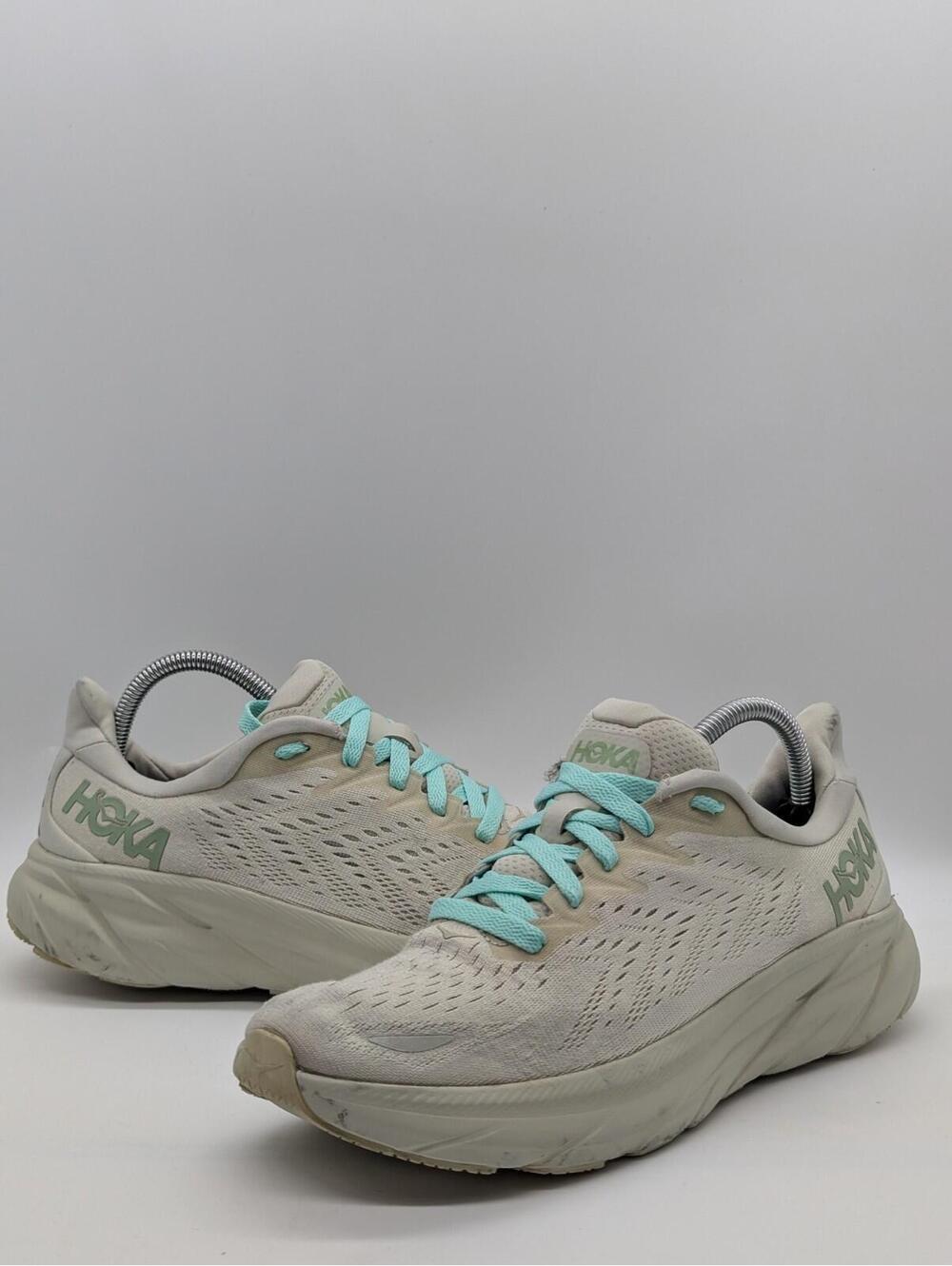 Women's Size 9.5 B Hoka One One Clifton 8 1119394-SGCT Smoke Green Running Shoes